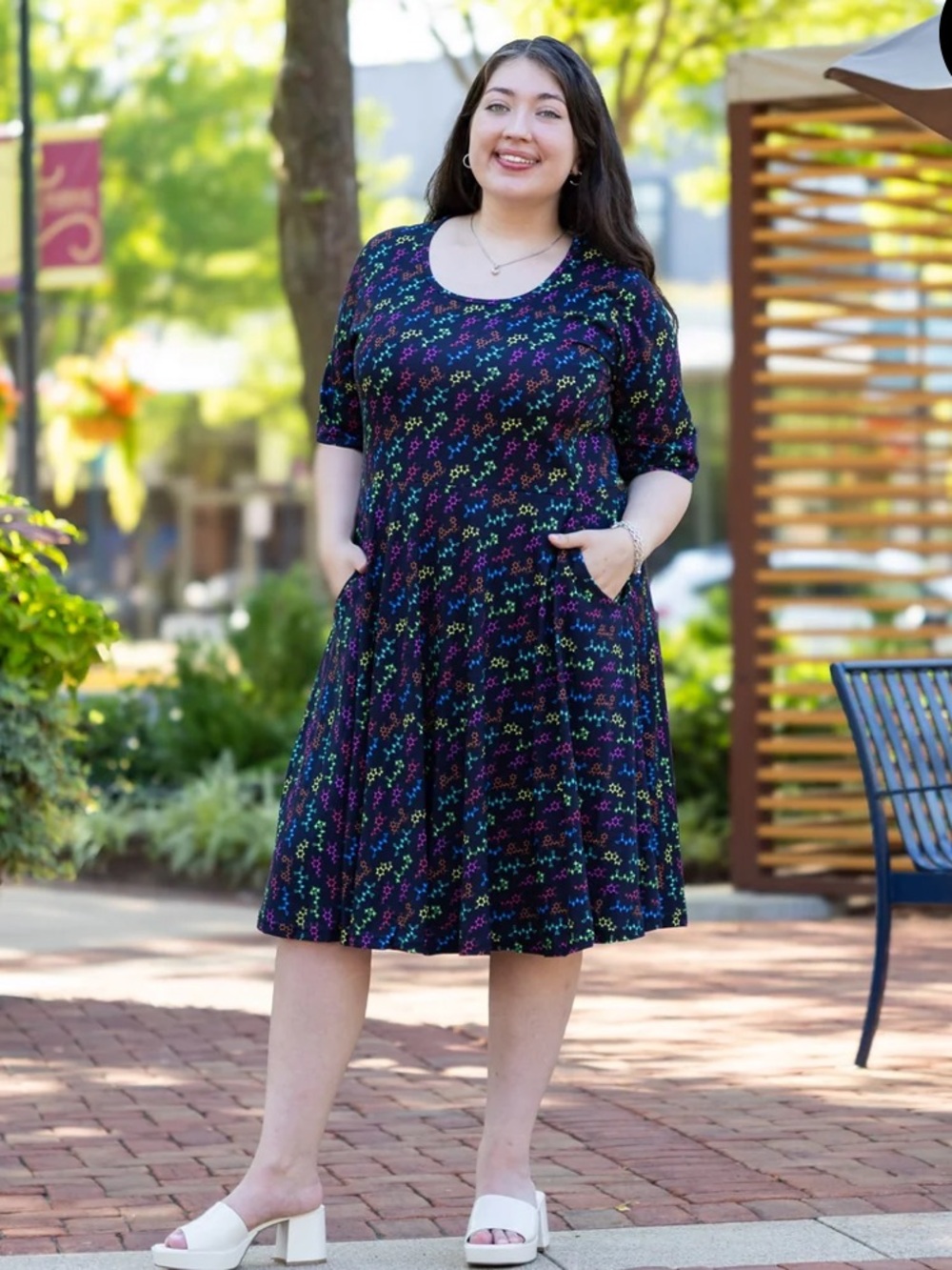 Svaha Neurotransmitters Twirl Dress with Pockets organic cotton medium teacher